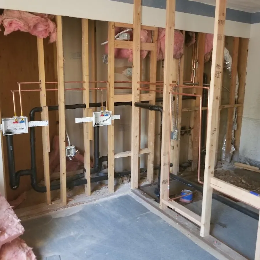 Copper pipe rough-in and plumbing installation in San Anselmo
